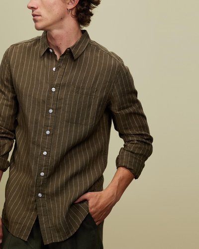 LS Pinstripe Linen Shirt