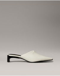 Calvin Klein - Leather Kitten Heel Mules
