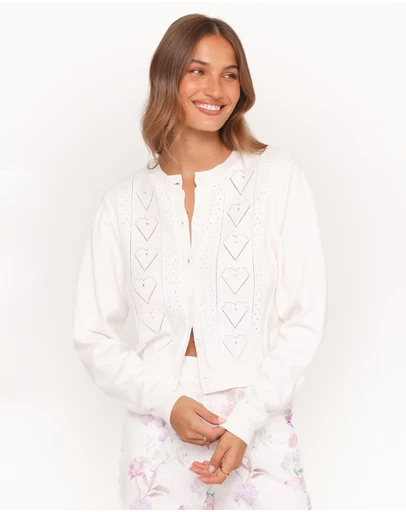 Petal & Pup - Baylie Pointelle Cardigan - White