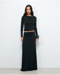 AERE - Ida Cupro Maxi Skirt