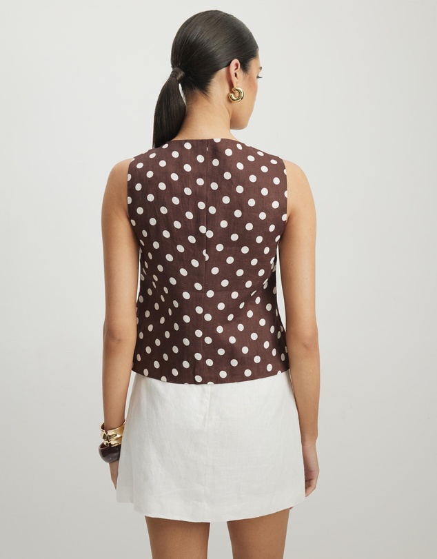 AERE - Tessa Linen Asymmetric Crew Vest