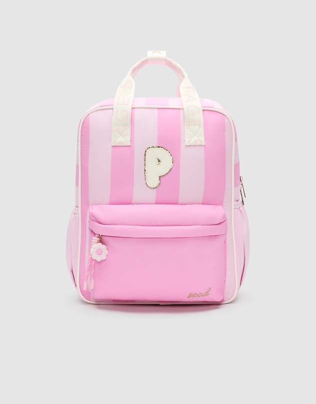 Seed Heritage - Pink Initial Stripe Backpack