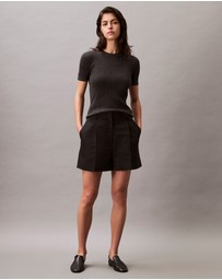 Calvin Klein - Structured Linen Tailored Shorts