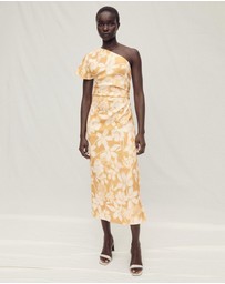 M.N.G - Parisi Asymmetrical Floral Linen Dress