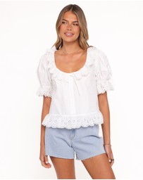 Petal & Pup - Anouk Button Through Top - White