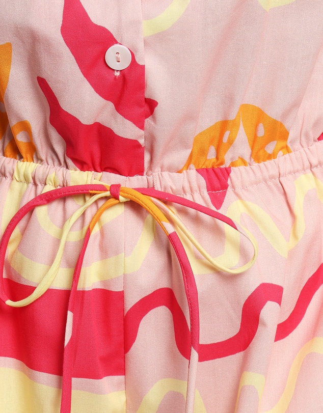 Petal & Pup - Aria Tie Waist Playsuit - Pink Palm