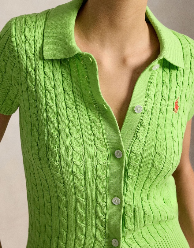 Polo Ralph Lauren - Cable Cotton Short-Sleeve Polo Cardigan - The ICONIC Exclusive