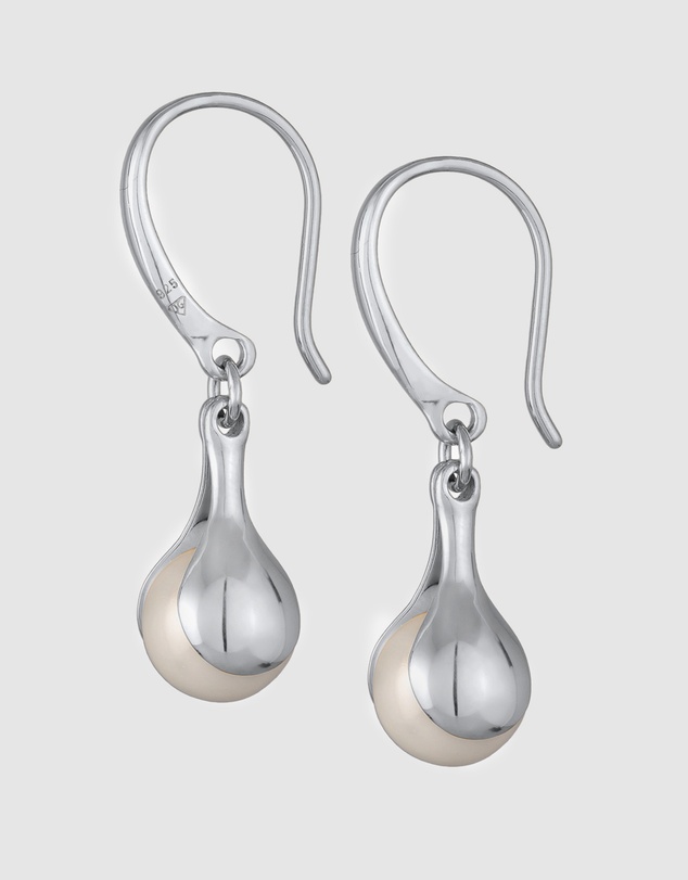 Elli Jewelry - Earrings Hanger Long with Shell Pearl 925 Sterling Silver