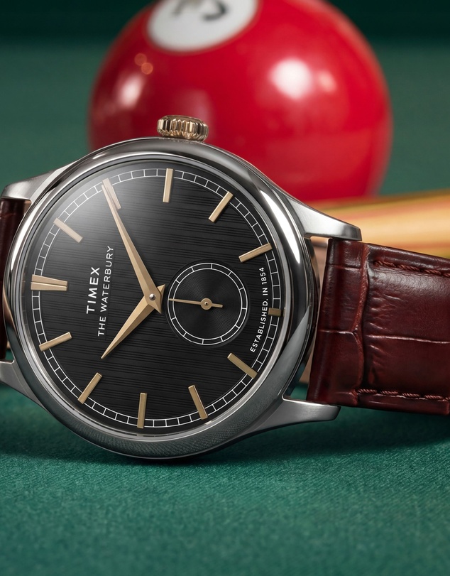 TIMEX - Waterbury Classic 39mm Brown Crocodile Grain Leather Strap Watch