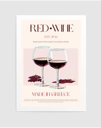 Olive et Oriel - Greek Wine Elegance by Nazma Khokhar Art Print