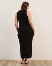 Atmos&Here Curvy - Joni Sleeveless Rib Knit Midi Dress