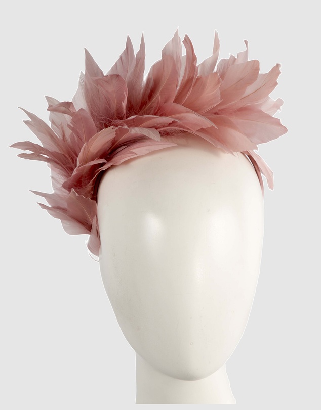 Max Alexander - Modern Dusty Pink Racing Fascinator