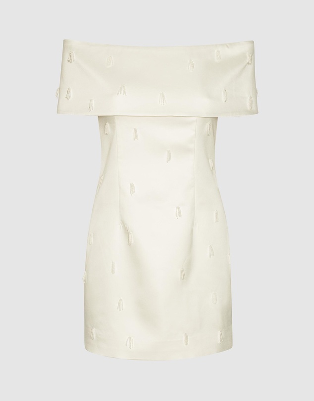 ROTATE - Beaded Satin Mini Dress