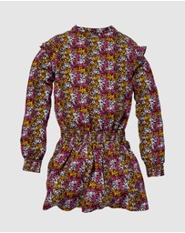 Quapi - Kae Long Sleeve Floral Dress - Kids-Teens
