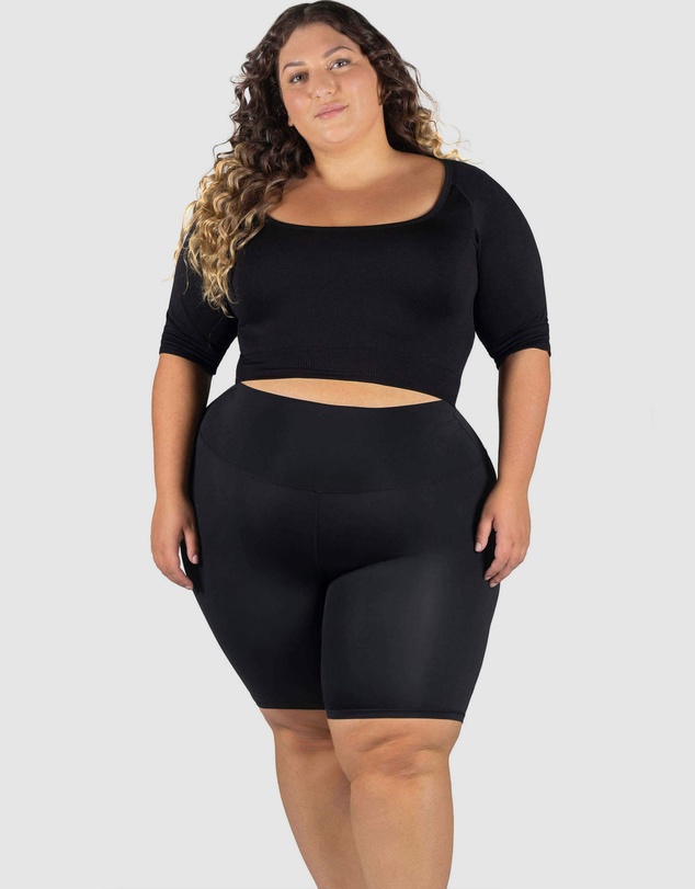 B Free Intimate Apparel - Plus Size High Waisted Long Biker Shorts
