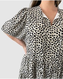 Love Your Wardrobe - Ocelot Spot Tiered Dress