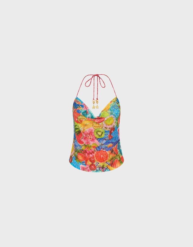 Kulani Kinis - Sequin Cowl Halter Neck Top
