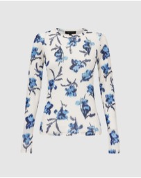 rag & bone - Yana Printed Mesh Long Sleeve Tee