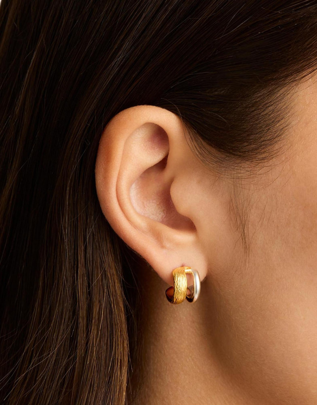 By Charlotte - Two-Tone Shield Hoops