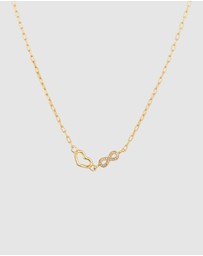 Elli Jewelry - Necklace Crystal Dainty Heart 925 Sterling Silver Gold-Plated