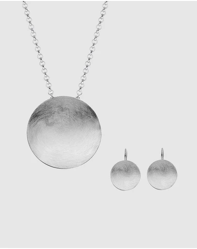 Elli Jewelry - Jewelry Set Basic Geo Circle Brushed 925 Sterling Silver
