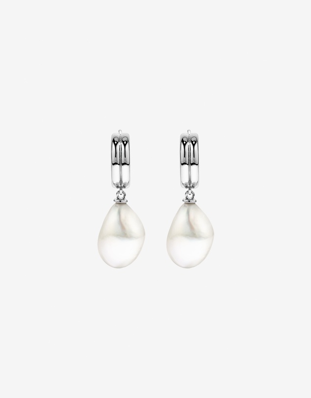Michael Hill - Two-Row Cultured Freshwater Baroque Pearl Drop Earrings in Sterling Silver