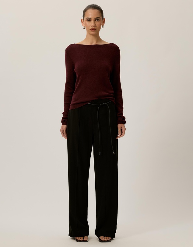 Tussah - Violet Fine Knit Boat Neck Top