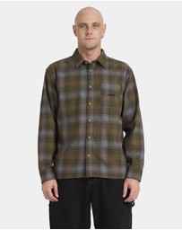 Billabong - Mens Script Long Sleeve Flannel Shirt