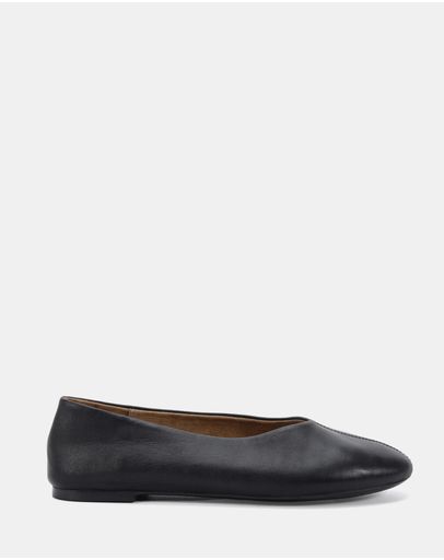 Black Smooth Leather