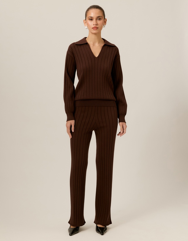 Tussah - Willow Ribbed Knit Wide Leg Pants