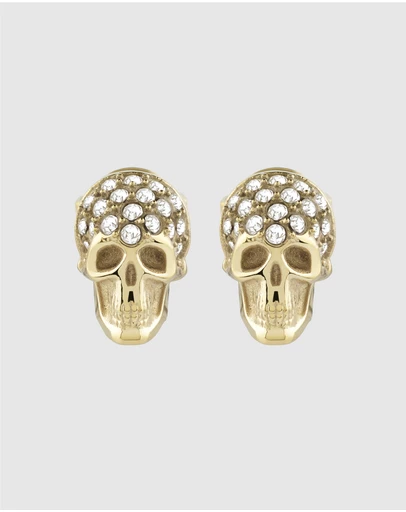 Philipp Plein - Philip Plein ENIGMA Ip Yellow Gold White Crystals Earrings
