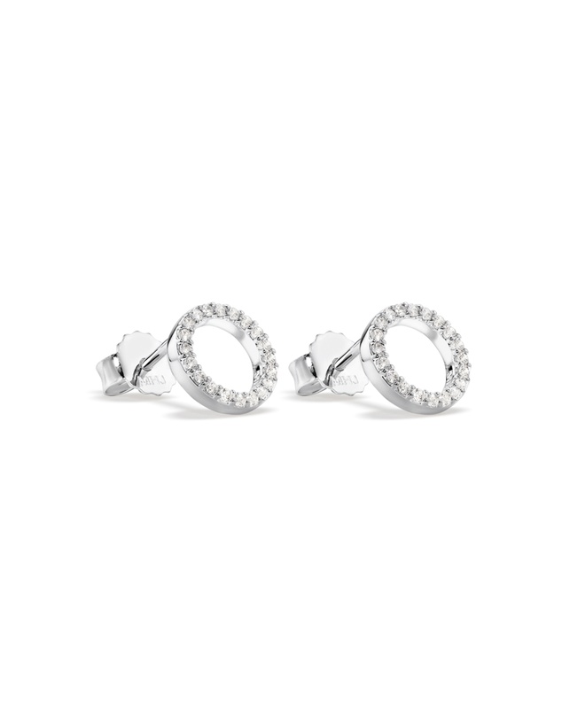 Michael Hill - Circle Stud Earrings with Cubic Zirconia in Sterling Silver