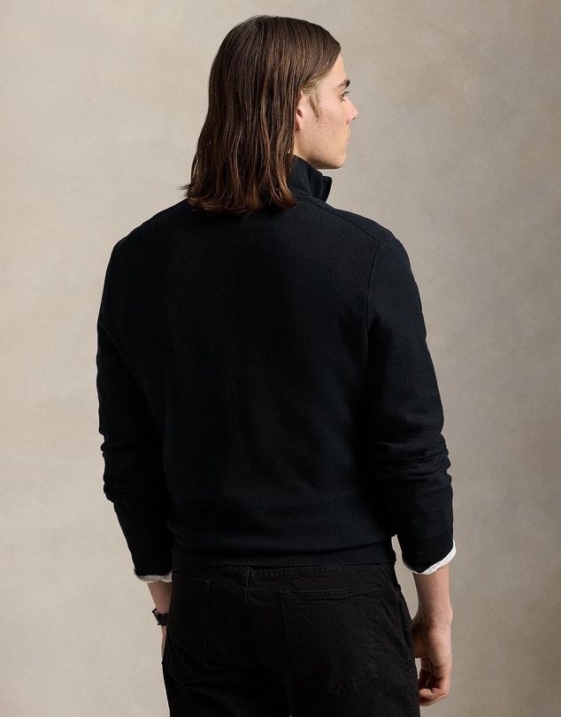 Polo Ralph Lauren - Mesh-Knit Cotton Quarter-Zip Sweater