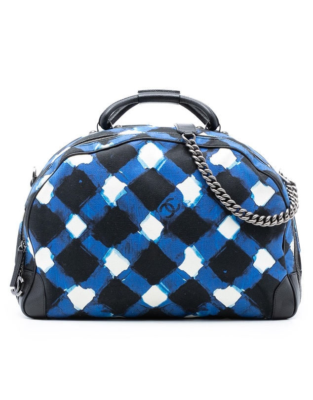Pre-Loved by Azura Reborn - Pre-Loved Printed Canvas and Caviar Airlines Round Trip Travel Bag