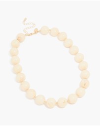 Lovisa - Gold Neutral Marble Beaded Necklace