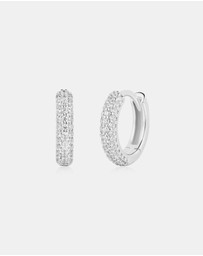 Ania Haie - Silver Pave Huggies