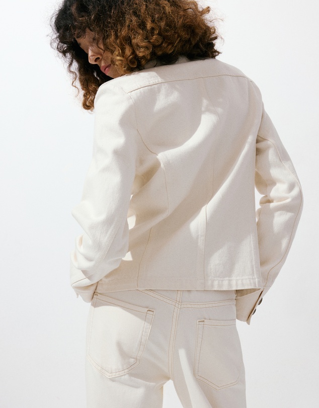 M.N.G - Fitted Jacket with Band Collar