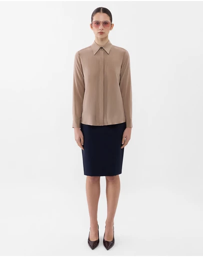 Farage - Single Pleat Silk Shirt
