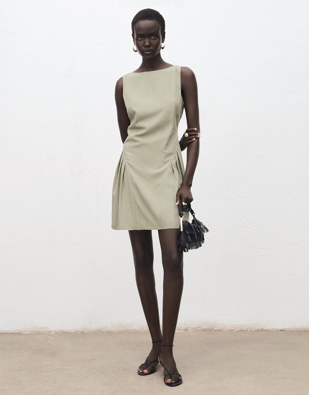 M.N.G - Boat-Neck Dress With Pleats