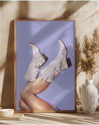 Olive et Oriel - These Boots - Glitter Very Peri Periwinkle by Vertigo Artography Art Print