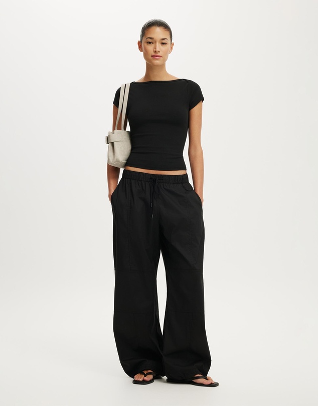 Cotton On - Boatneck Cap Sleeve Tee