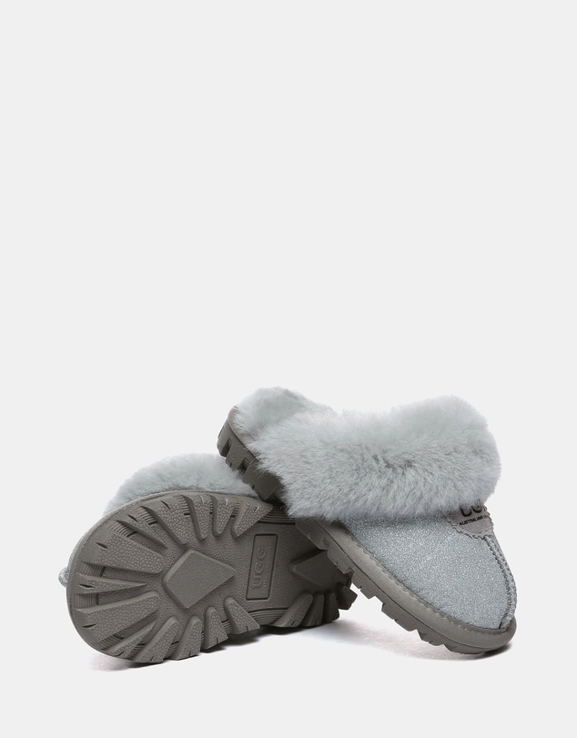 EVERAU - Australian Shepherd Ugg Kids Shirley Slipper Double Faced Sheepskin Upper House Shoes