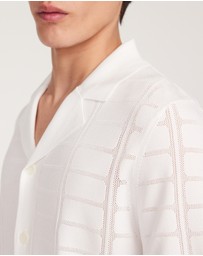 Calibre - Patterned Mesh Tech Knit Shirt Ivory