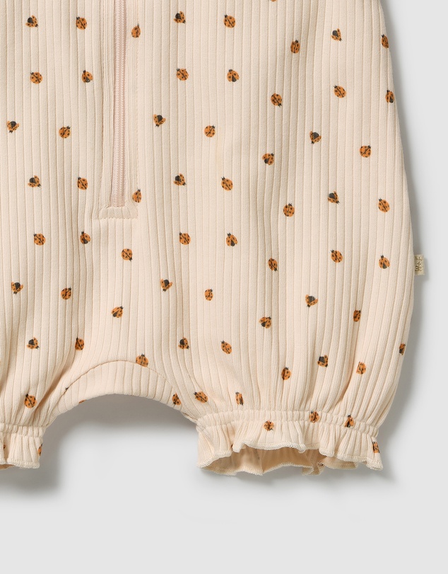 Wilson & Frenchy - Little Lady Bugs Organic Ruffle Zipsuit - Babies