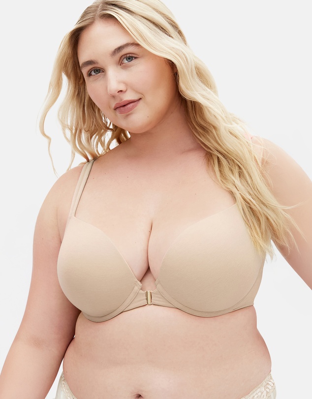 City Chic - Smooth & Chic Front Close Cotton Push Up Bra