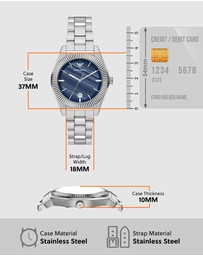 Emporio Armani - Silver Tone Analogue Watch
