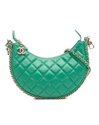 Pre-Loved by Azura Reborn - Pre-Loved Small Quilted Lambskin Chain Around Hook Hobo Bag