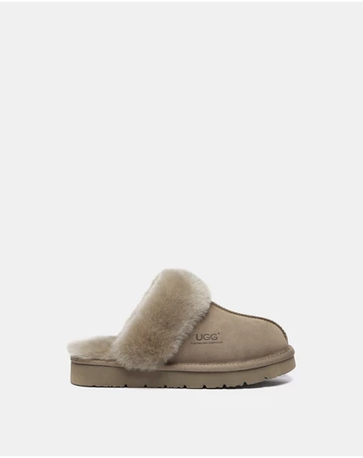 EVERAU - Australian Shepherd Ugg Muffin Slipper Special Cow Suede Upper House Shoes