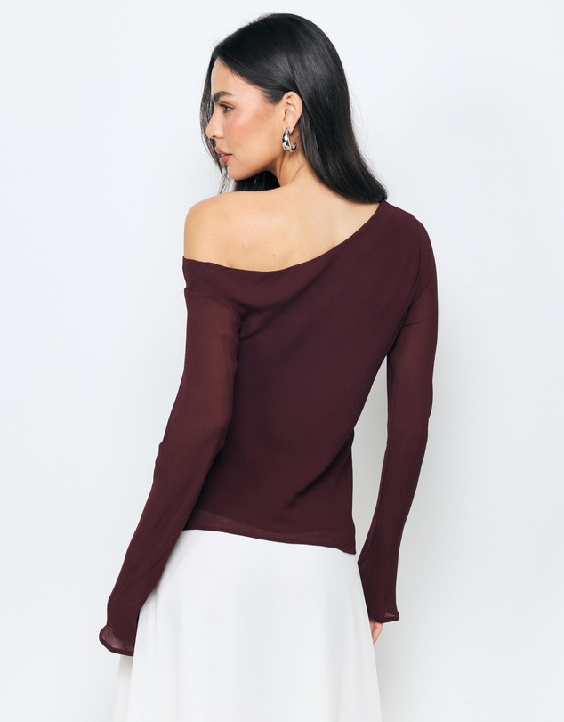AERE - Off Shoulder Georgette Top