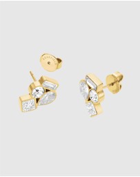 Rosefield - Playful Diamonds Cluster Gold-Tone Stud Earrings